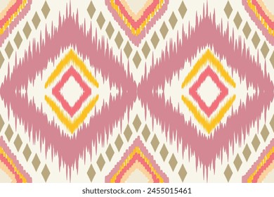 Abstract ethnic ikat art. Seamless pattern in tribal. Aztec geometric ornament print. Design for background, wallpaper, illustration, fabric, clothing, carpet, textile, batik, embroidery.