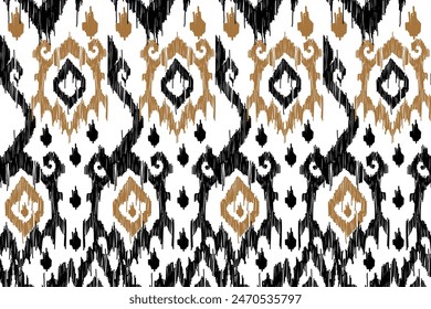 Abstract Ethnic ikat art. Seamless pattern in tribal, folk embroidery, and Mexican style. Aztec geometric art ornament print. vector design for fashion, fabric, wallpaper, cover, wrapping carpet.