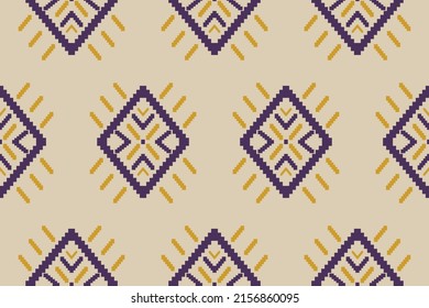 Abstract ethnic ikat background. Geometric seamless pattern in tribal. Fabric Indian style. Design for wallpaper, vector illustration, fabric, clothing, carpet, textile, batik, embroidery.