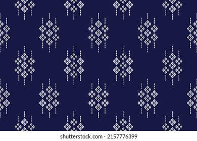 Abstract ethnic ikat background. Geometric seamless pattern in tribal. Fabric Indian style. Design for wallpaper, vector illustration, fabric, clothing, carpet, textile, batik, embroidery.