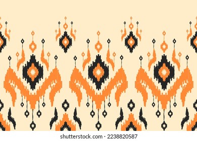 Abstract ethnic ikat background. Geometric seamless pattern in tribal. Fabric Indian style. Design for wallpaper, vector illustration, fabric, clothing, carpet, textile, batik, embroidery.