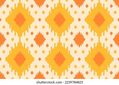 Abstract ethnic ikat background. Geometric seamless pattern in tribal. Fabric Indian style. Design for wallpaper, vector illustration, fabric, clothing, carpet, textile, batik, embroidery.