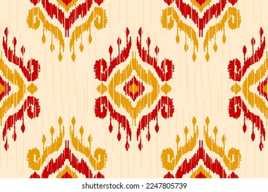 Abstract ethnic ikat background. Geometric seamless pattern in tribal. Fabric Indian style. Design for wallpaper, vector illustration, fabric, clothing, carpet, textile, batik, embroidery.