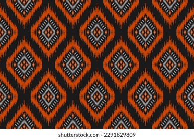 Resumen del origen étnico de los ikat. Patrón étnico sin fisuras en las tribus. Tela mexicana. Diseño para papel pintado, ilustración vectorial, tela, ropa, alfombra, textil, batik, bordado.