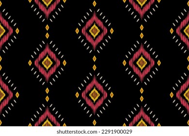 Abstract ethnic ikat background. Ethnic seamless pattern in tribal. Fabric Mexican style. Design for wallpaper, vector illustration, fabric, clothing, carpet, textile, batik, embroidery.