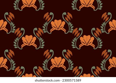 Abstract ethnic ikat background. Ethnic seamless pattern in tribal. Fabric Mexican style. Design for wallpaper, vector illustration, fabric, clothing, carpet, textile, batik, embroidery.