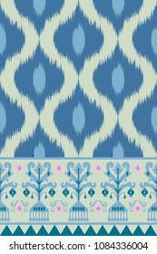 Abstract ethnic ikat chevron pattern background Traditional pattern on the fabric in Indonesia and other Asian countries