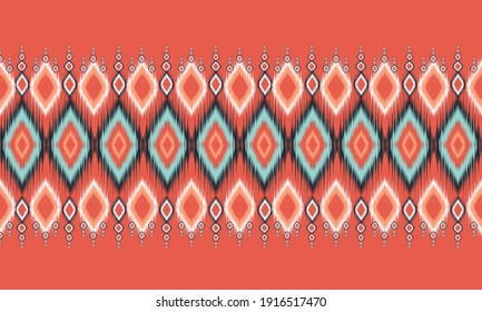 Abstract ethnic ikat chevron pattern background. 
,carpet,wallpaper,clothing,wrapping,Batik,fabric,Vector illustration.embroidery style.