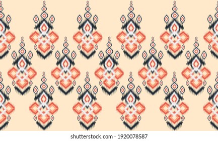 Abstract ethnic ikat chevron pattern background. 
,carpet,wallpaper,clothing,wrapping,Batik,fabric,Vector illustration.embroidery style.