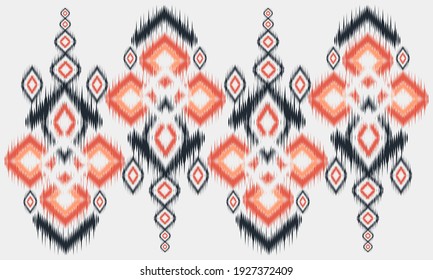 Abstract ethnic ikat chevron pattern background. 
,carpet,wallpaper,clothing,wrapping,Batik,fabric,Vector illustration.embroidery style.