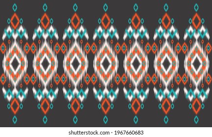 Abstract ethnic ikat chevron pattern background. ,carpet,wallpaper,clothing,wrapping,Batik,fabric,Vector illustration.embroidery style.