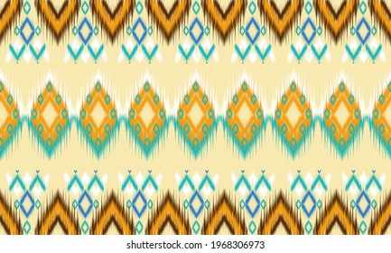 Abstract ethnic ikat chevron pattern background. ,carpet,wallpaper,clothing,wrapping,Batik,fabric,Vector illustration.embroidery style.