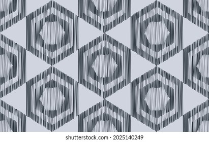 Abstract ethnic ikat chevron pattern background Traditional pattern on the fabric in Indonesia and other Asian countries