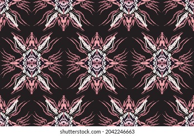 Abstract ethnic ikat chevron pattern background Traditional pattern on the fabric in Indonesia and other Asian countries