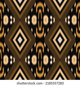 Abstract ethnic ikat chevron pattern background. Traditional ikat Aztec tribal art with diamond Geometric shapes design for print fabric carpet rug dress mudmee saree silk textile industry