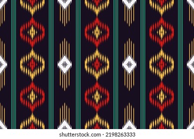 Abstrakter, ethnischer Katzenhintergrund. Die aufwändigsten Stoffe. Muster Textilien, die vor dem Färben und Webern des Stoffes widerstandsfähig auf die Garne färben.