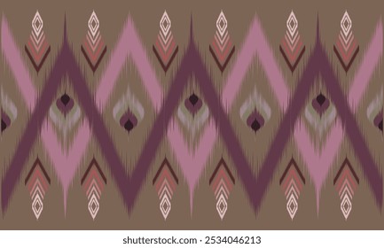 Abstract ethnic ikat fabric pattern. Seamless stripes in Aztec tribal style. Design for background, wallpaper, vector illustration, fabric, clothing, batik, carpet, embroidery or home or office interi