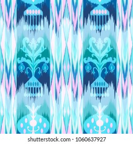 Abstract ethnic ikat pattern background Traditional pattern on the fabric in Indonesia and other Asian countries