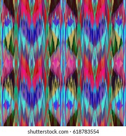 Abstract ethnic ikat pattern background Traditional pattern on the fabric in Indonesia and other Asian countries