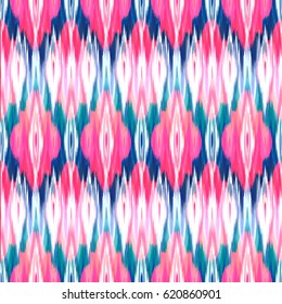 Abstract ethnic ikat pattern background Traditional pattern on the fabric in Indonesia and other Asian countries