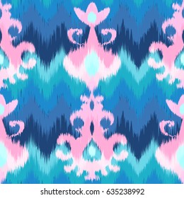 Abstract ethnic ikat pattern background Traditional pattern on the fabric in Indonesia and other Asian countries