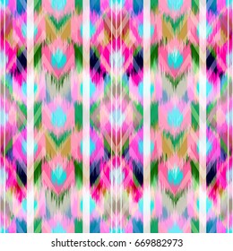 Abstract ethnic ikat pattern background Traditional pattern on the fabric in Indonesia and other Asian countries