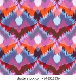 Abstract ethnic ikat pattern background Traditional pattern on the fabric in Indonesia and other Asian countries