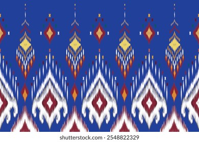 Abstract ethnic ikat pattern. Design for background, wallpaper, vecter illustration, fabric, clothing, carpet, patik, embroidery.