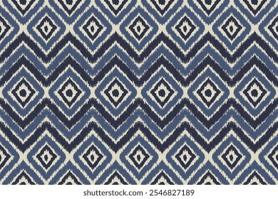 Abstract ethnic ikat pattern traditional Design for background, carpet, wallpaper, clothing, wrapping, Batik, fabric, Vector illustration. embroidery style.