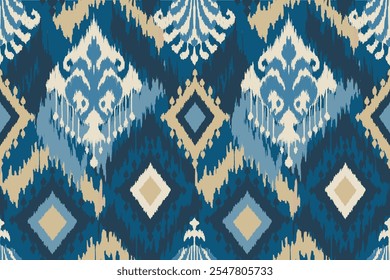 Abstractas patrón étnico ikat tradicional Diseño para el fondo, alfombra, Fondo de pantalla, ropa, envoltura, Batik, tela, Ilustración vectorial. estilo de bordado.