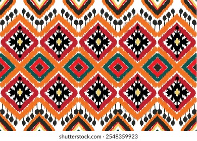 Abstractas patrón étnico ikat tradicional Diseño para el fondo, alfombra, Fondo de pantalla, ropa, envoltura, Batik, tela, Ilustración vectorial. estilo de bordado.
