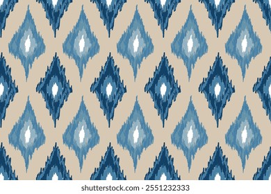 Abstract ethnic ikat pattern traditional Design for background, carpet, wallpaper, clothing, wrapping, Batik, fabric, Vector illustration. embroidery style.