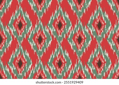 Abstractas patrón étnico ikat tradicional Diseño para el fondo, alfombra, Fondo de pantalla, ropa, envoltura, Batik, tela, Ilustración vectorial. estilo de bordado.