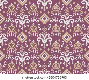 Abstract ethnic ikat pattern, tribal, traditional, seamless, embroidery vector illustrations design.