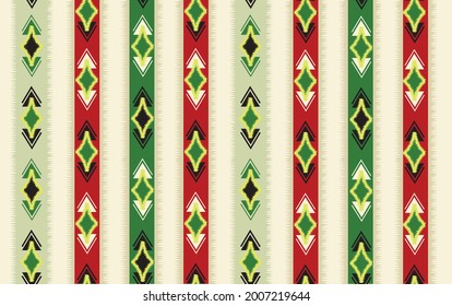 Abstract ethnic ikat seamless pattern. Geometric ornamental  wallpaper tribal decor. Traditional  striped orient background. Ethnic stripe motif for wrapping, wallpaper, fabric, textile