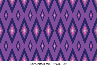 Abstract ethnic ikat seamless pattern. Geometric ornamental stripy print. Wallpaper tribal decor. Design for carpet, wallpaper, clothing, wrapping, fabric, cover, textile
