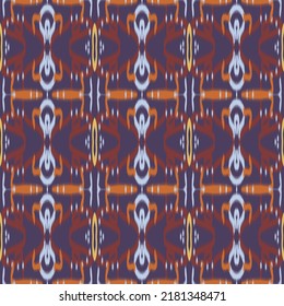 Abstract ethnic ikat vector seamless pattern Geometric ornamental stripy print orient background Ethnic stripe motif for wrapping, wallpaper, fabric, textile,