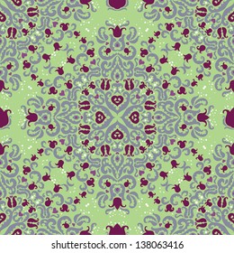 Abstract Ethnic Mandala Seamless Pattern.Copy that square to the side and you'll get seamlessly tiling pattern which gives the resulting image ability to be repeated or tiled without visible seams. 