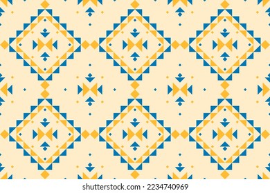 Resumen de arte étnico nativo. Patrón geométrico étnico sin costuras en las tribus. Tela de estilo indio. Diseño para fondo, papel pintado, ilustración, tela, ropa, alfombra, textil, batik, bordado.