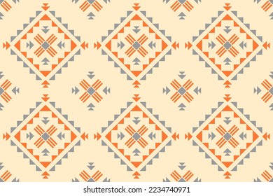 Resumen de arte étnico nativo. Patrón geométrico étnico sin costuras en las tribus. Tela de estilo indio. Diseño para fondo, papel pintado, ilustración, tela, ropa, alfombra, textil, batik, bordado.