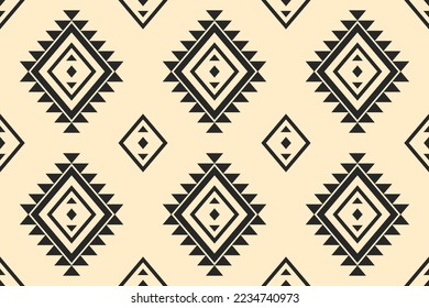 Resumen de arte étnico nativo. Patrón geométrico étnico sin costuras en las tribus. Tela de estilo indio. Diseño para fondo, papel pintado, ilustración, tela, ropa, alfombra, textil, batik, bordado.