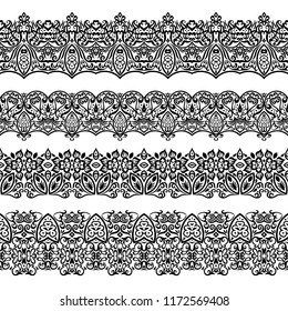 Persian Ethnic Seamless Pattern Black White Stock Vector (Royalty Free ...