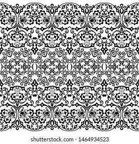 Abstract ethnic nature tile stripe. Ornamental vector seamless border
