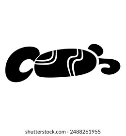 Abstract ethnic ornament of Maya Indians. Black and white silhouette.