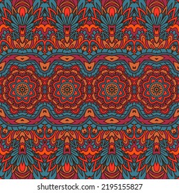 Abstract ethnic ornamental seamless pattern. ethnic bohemia fashion a indian autumn seamless pattern tribal. Ethnic tribal bright color print asian design.