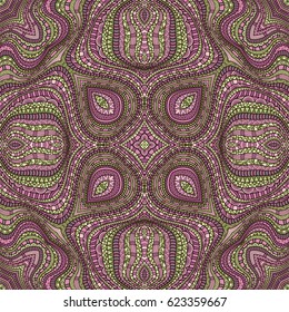 Abstract ethnic ornamental vector background. Seamless pattern