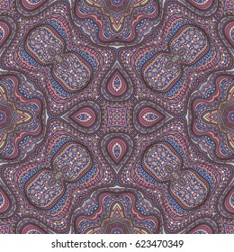 Abstract ethnic ornamental vector background. Seamless pattern