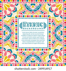 Abstract Ethnic Ornate Background For Design