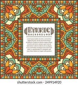 Abstract Ethnic Ornate Background For Design