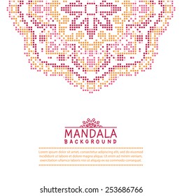Abstract Ethnic Ornate Background For Design With Dot Mandala